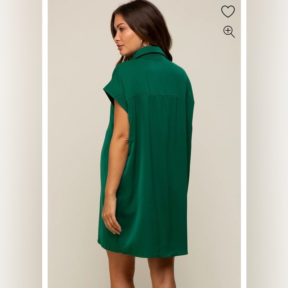 Pink blush maternity collared button front dress - Picture 2 of 2